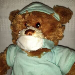 Gund Nurse B Well Teddy Bear Plush Stuffed Animal Doctor Scrubs 10" Small Brown